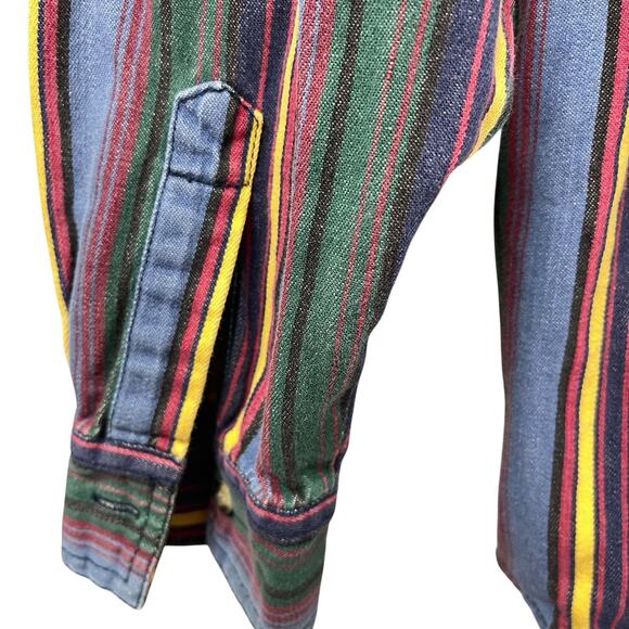 Vintgae Striped Long Sleeve Shirt 100% Cotton Medium Introspect Jeanswear - Picture 8 of 8